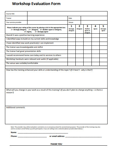 11+ Workshop Evaluation Form Templates - PDF | DOC