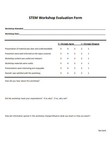 simple workshop evaluation questionnaire