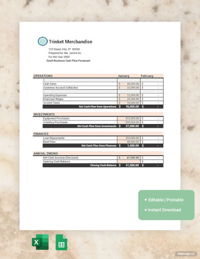 small business cash flow forecast template