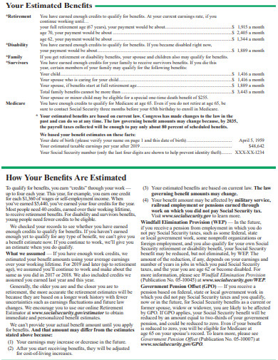 social security benefit statement