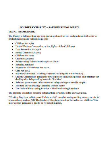 5  Charity Safeguarding Policy Templates in DOC PDF