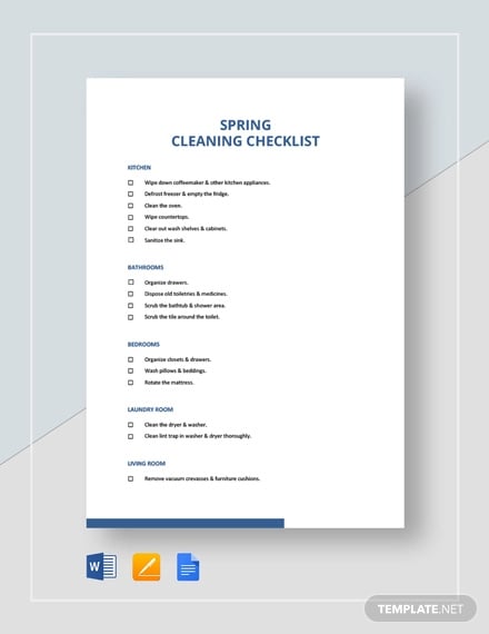 spring cleaning checklist template