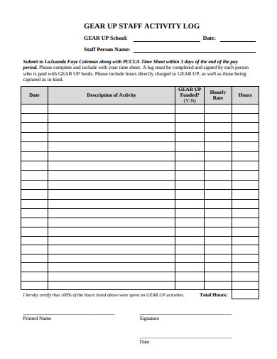 25+ Activity Log Templates in Word | Pages | PDF