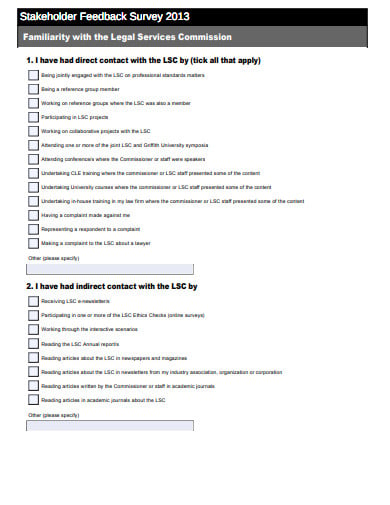 stakeholder feedback survey format