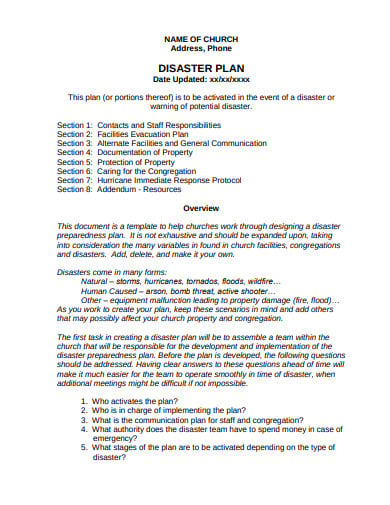 standard-church-disaster-plan-template