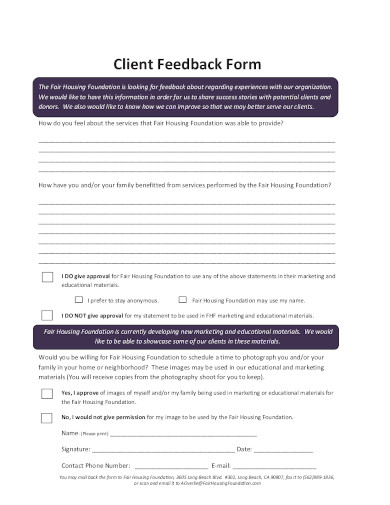 standard client feedback form in pdf