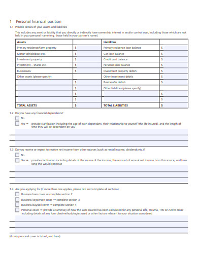 standard confidential business questionnaire