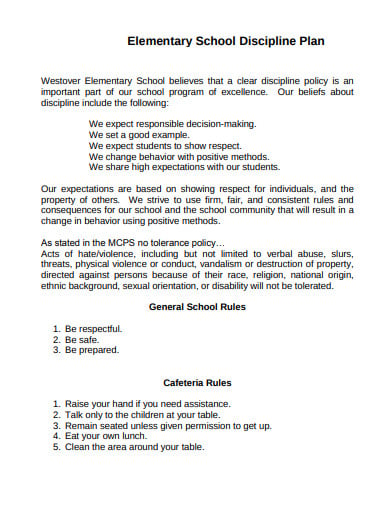 standard-elementary-school-discipline-plan-template