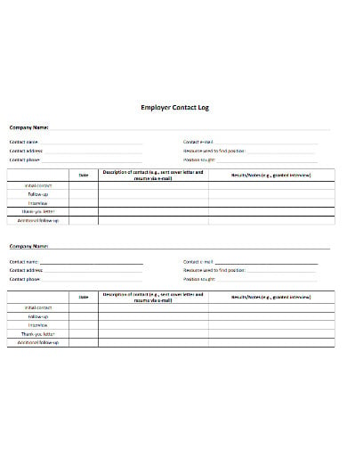 standard-employer-contact-log-template