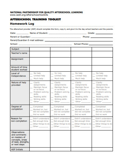 standard-homework-reading-log-in-pdf
