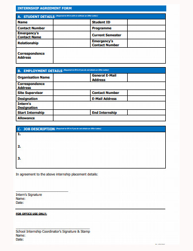 11+ Internship Agreement Form Templates in DOC | PDF