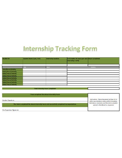 standard internship hours tracking sheet template