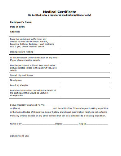 standard medical certificate form in pdf