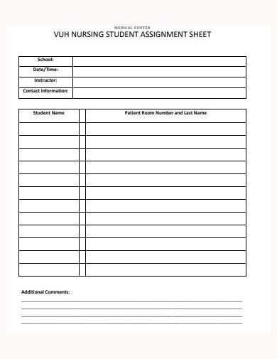 printable cna daily assignment sheets