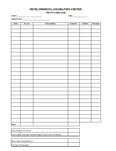 FREE 21+ Petty Cash Log Template in PDF | MS Word | XLS