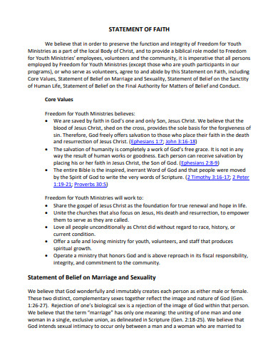 22+Statement of Faith Templates in PDF | DOC