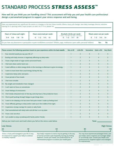 Printable Stress Management Questionnaire For Students