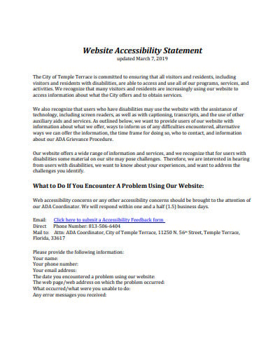 standard website accessibility statement