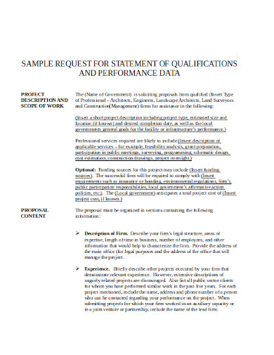 statement of qualifications in doc