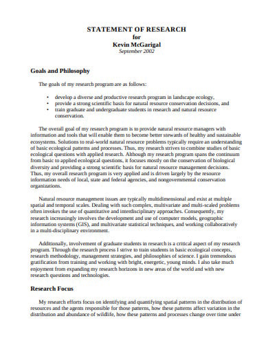 research statement for phd