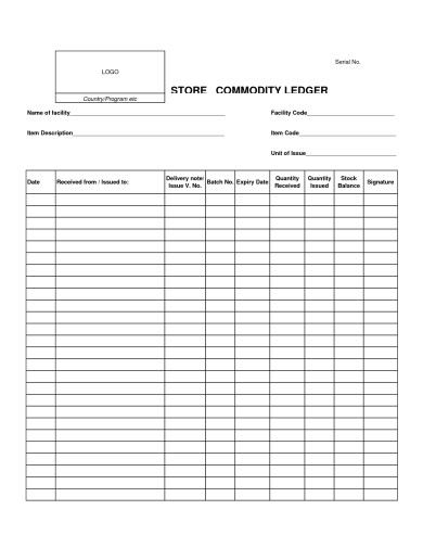 5 Stock Ledger Templates In PDF XLS