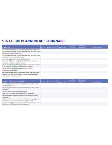business planning questionnaire