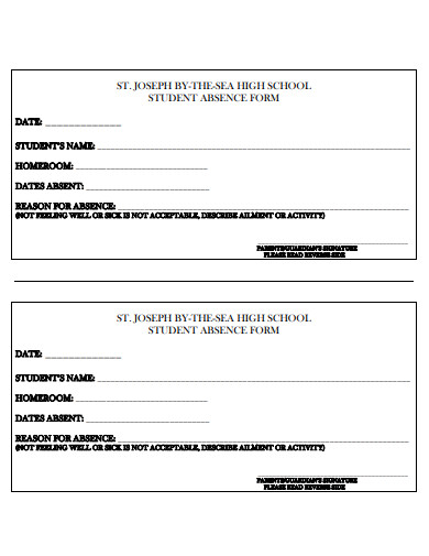13 School Absence Note Templates In PDF Google Docs Word Pages