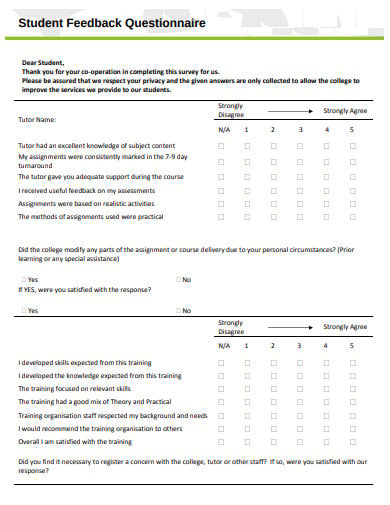student-feedback-questionnaire-template