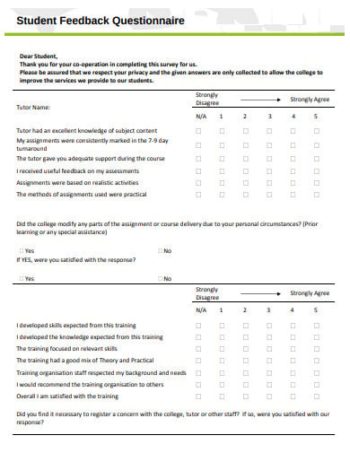 19+ Feedback Questionnaire Templates in PDF | Microsoft Word