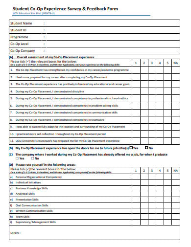 student feedback survey form
