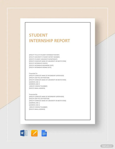 student final internship report template