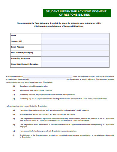 7+ Student Internship Acknowledgment Templates in PDF | DOC