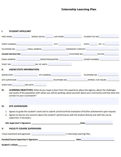 11+ Internship Learning Plan Template DOC | PDF