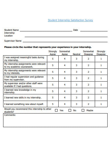 student-internship-satisfaction-survey-template