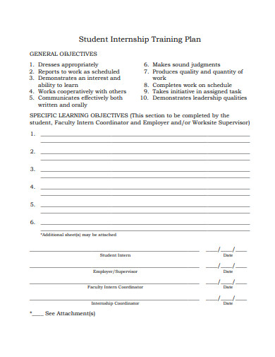 11+ Internship Training Plan Templates in Doc | Excel | PDF