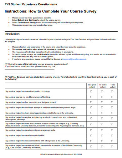 case study questionnaire for students
