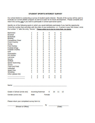 student-sports-interest-survey-template