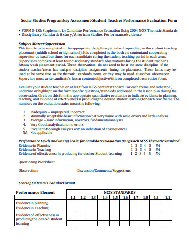 10 Teacher Performance Evaluation Templates In Doc Pdf 4506