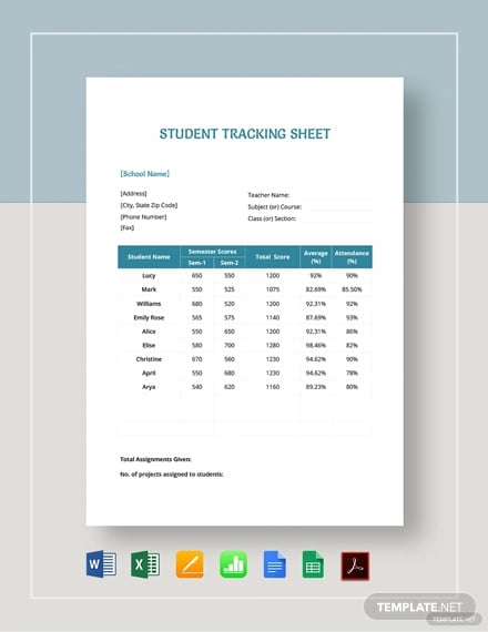 student-tracking-sheet-template