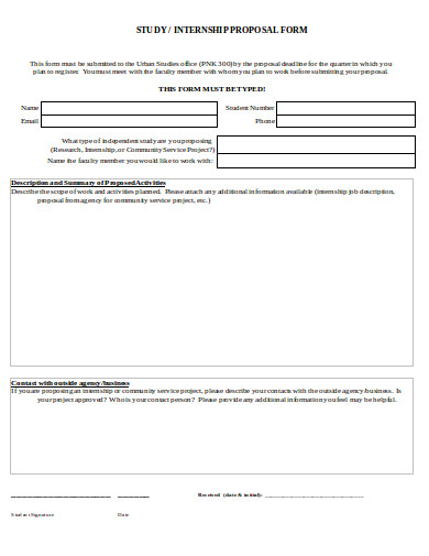 study internship proposal form