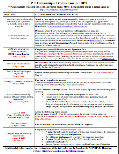 10+ Internship Timeline Templates in PDF | DOC