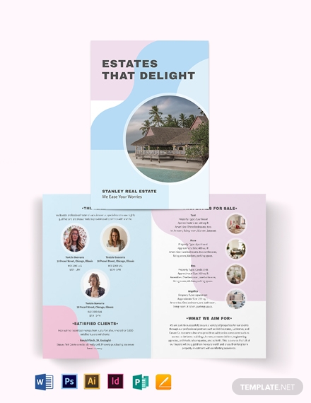summer vacation rental bi fold brochure