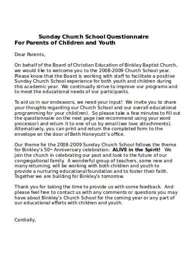 sunday-church-school-questionnaire-template