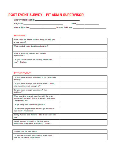 Event Survey Template Word Sample Professional Template