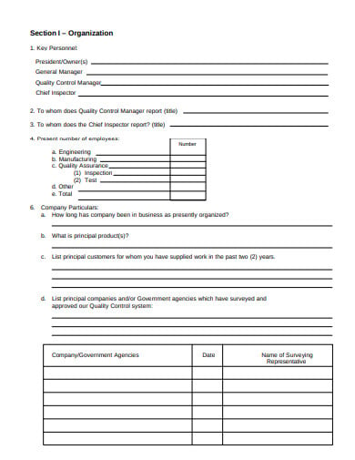 supplier evaluation questionnaire example