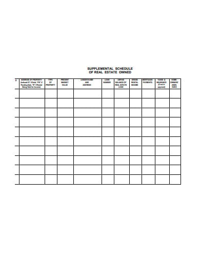 supplimental-real-estate-schedule-template