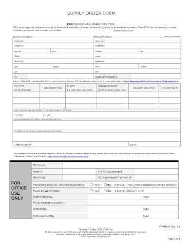supply order form example in pdf