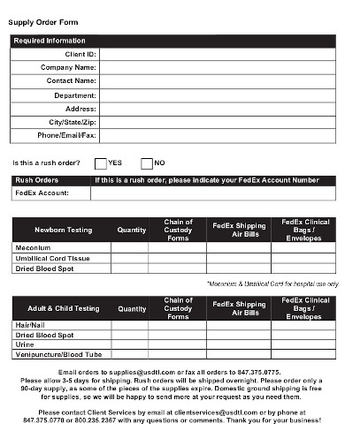 FREE 10+ Supply Order Form Templates in PDF | MS Word