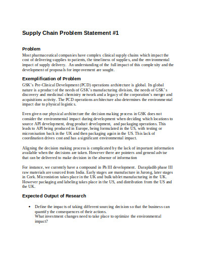 supply problem statement 