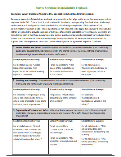 9+ Stakeholder Feedback Survey Templates in PDF | DOC